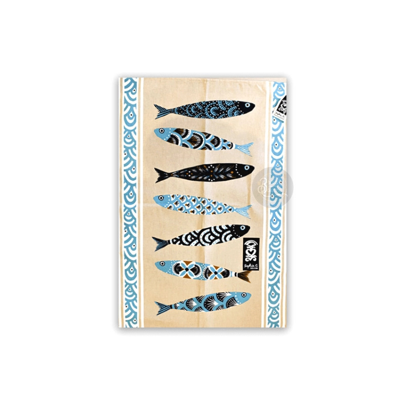 TORCHON FLEURIES SARDINES