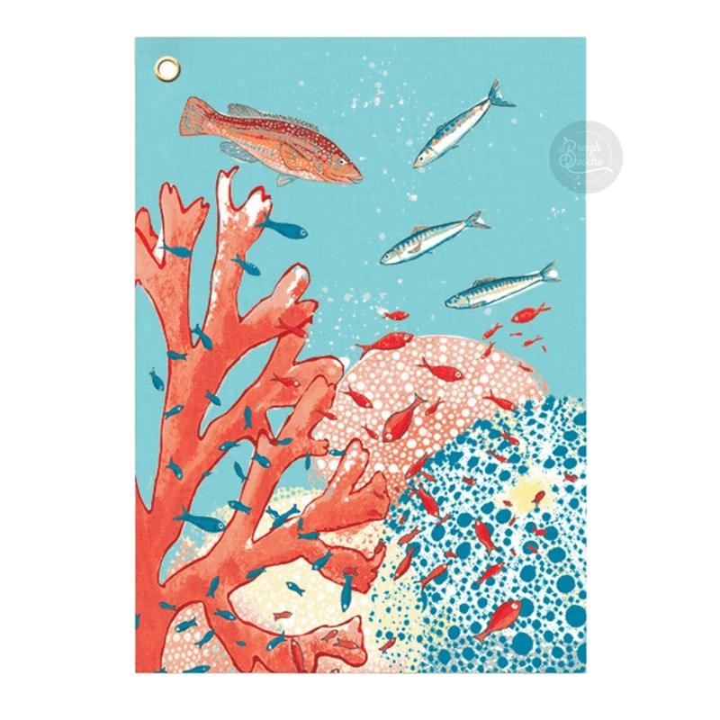 TORCHON POISSONS ET OURSINS